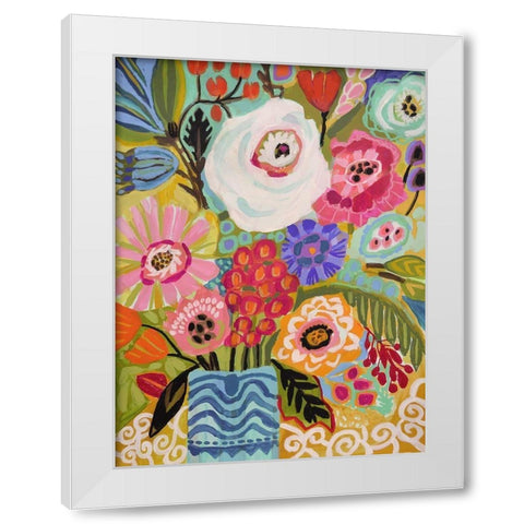 Fresh Flowers in Vase II White Modern Wood Framed Art Print by Fields, Karen