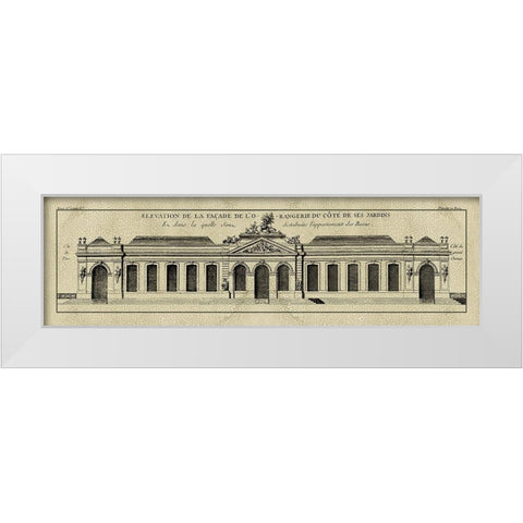Crackled B and W Palace Facade III White Modern Wood Framed Art Print by Blondel, J.F.