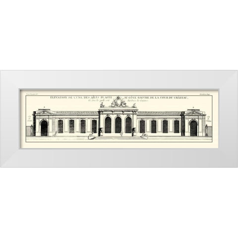 Crackled B and W Palace Facade IV White Modern Wood Framed Art Print by Blondel, J.F.