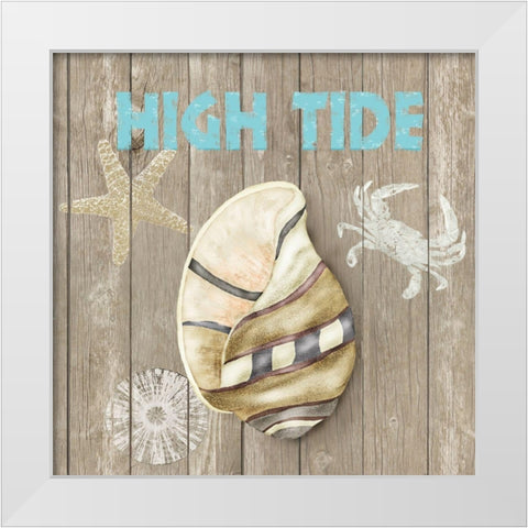 High Tide Shoreline I White Modern Wood Framed Art Print by Reynolds, Jade