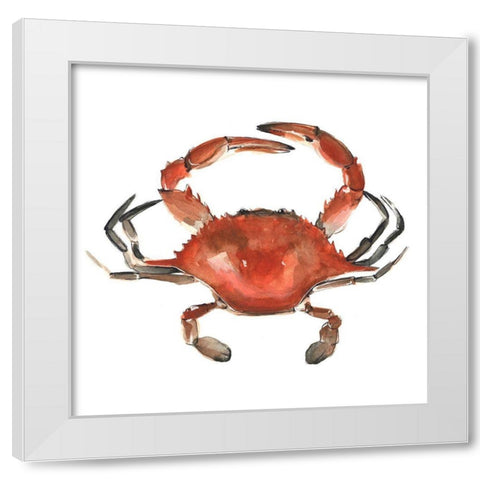 Watercolor Crab I White Modern Wood Framed Art Print by Scarvey, Emma