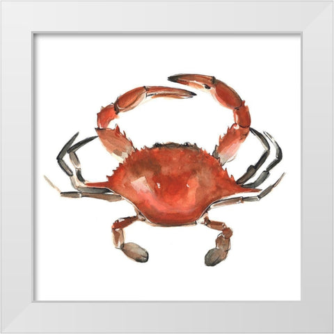 Watercolor Crab I White Modern Wood Framed Art Print by Scarvey, Emma