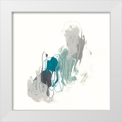 Teal Gesture II White Modern Wood Framed Art Print by Vess, June Erica
