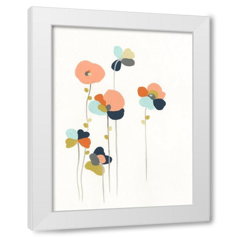 Modular Bouquet I White Modern Wood Framed Art Print by Vess, June Erica