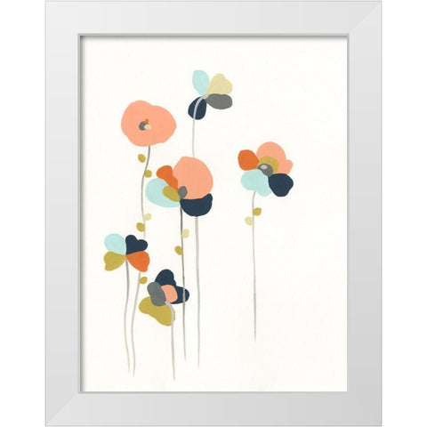 Modular Bouquet I White Modern Wood Framed Art Print by Vess, June Erica
