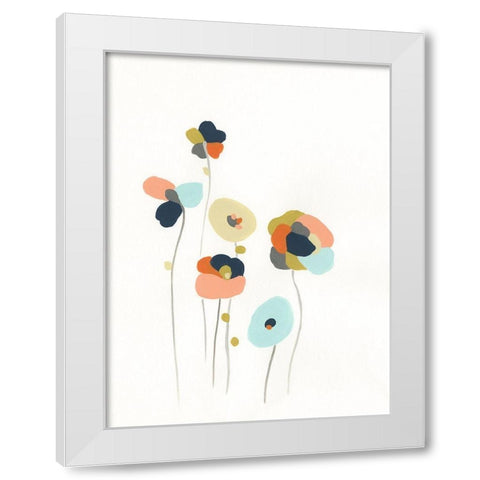 Modular Bouquet II White Modern Wood Framed Art Print by Vess, June Erica