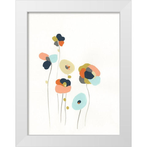 Modular Bouquet II White Modern Wood Framed Art Print by Vess, June Erica