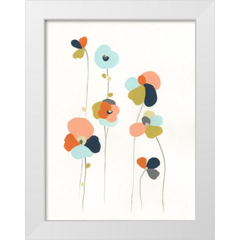 Modular Bouquet III White Modern Wood Framed Art Print by Vess, June Erica