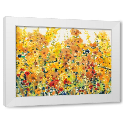 Golden Summer Garden I White Modern Wood Framed Art Print by OToole, Tim