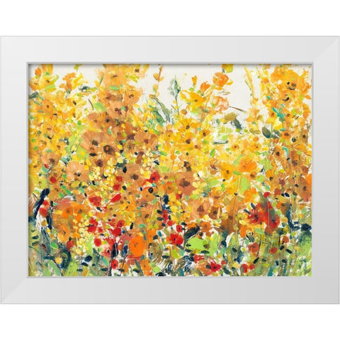 Golden Summer Garden II White Modern Wood Framed Art Print by OToole, Tim