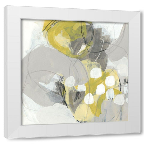 Citron Mist II White Modern Wood Framed Art Print by Vess, June Erica
