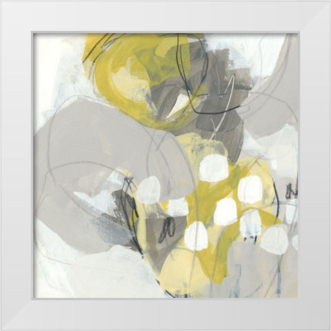 Citron Mist II White Modern Wood Framed Art Print by Vess, June Erica