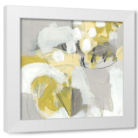 Citron Mist III White Modern Wood Framed Art Print by Vess, June Erica
