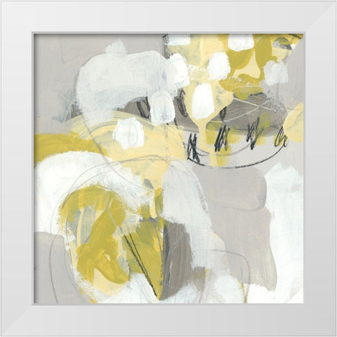 Citron Mist III White Modern Wood Framed Art Print by Vess, June Erica