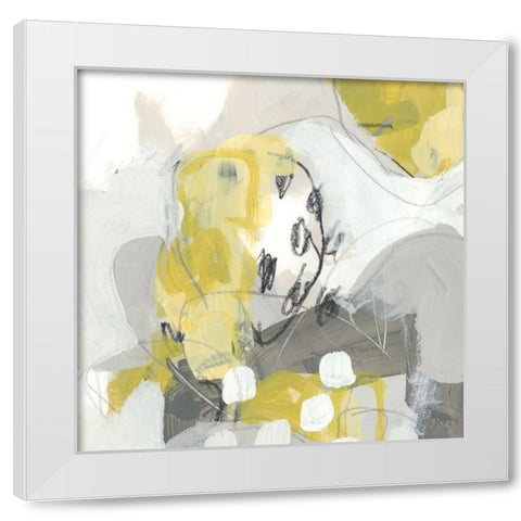 Citron Mist IV White Modern Wood Framed Art Print by Vess, June Erica