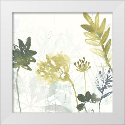 Tropical Stems I White Modern Wood Framed Art Print by Vess, June Erica