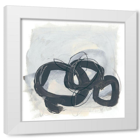 Tablature I White Modern Wood Framed Art Print by Vess, June Erica