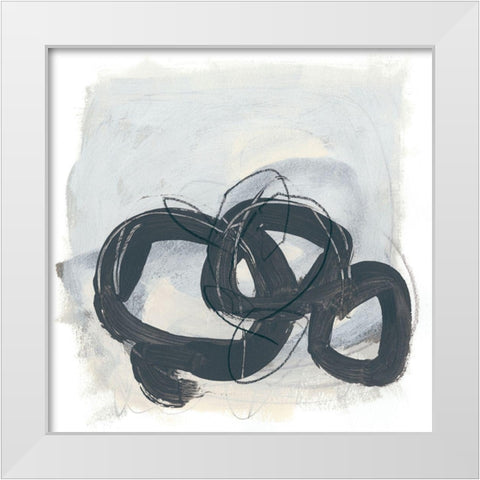 Tablature I White Modern Wood Framed Art Print by Vess, June Erica