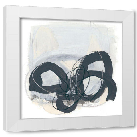 Tablature II White Modern Wood Framed Art Print by Vess, June Erica