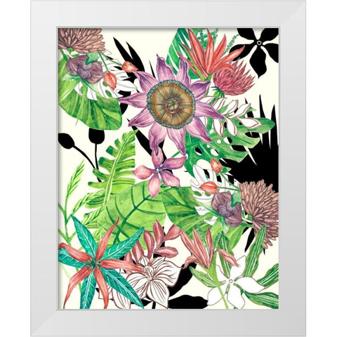 Floral Paradise I White Modern Wood Framed Art Print by Wang, Melissa