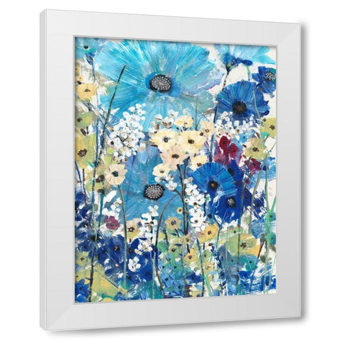 Garden Blues II White Modern Wood Framed Art Print by OToole, Tim