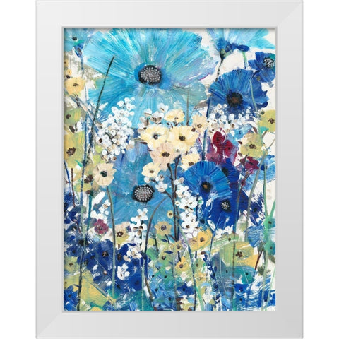 Garden Blues II White Modern Wood Framed Art Print by OToole, Tim