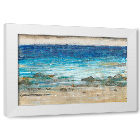 Rocky Shoreline II White Modern Wood Framed Art Print by OToole, Tim