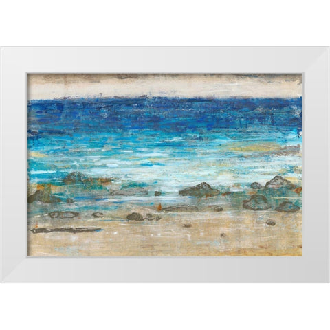 Rocky Shoreline II White Modern Wood Framed Art Print by OToole, Tim