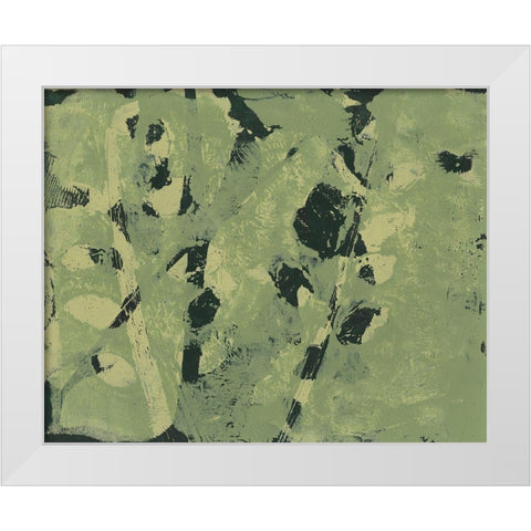 Verdant Branch I White Modern Wood Framed Art Print by Moore, Regina