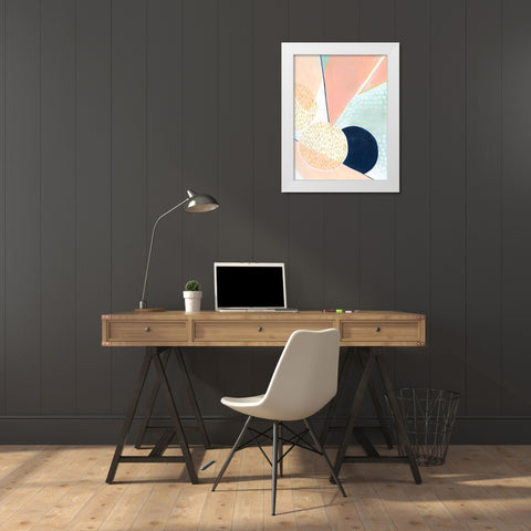 Peach Eclipse I White Modern Wood Framed Art Print by Popp, Grace