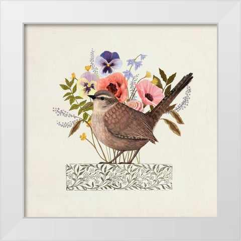 Avian Collage I White Modern Wood Framed Art Print by Borges, Victoria