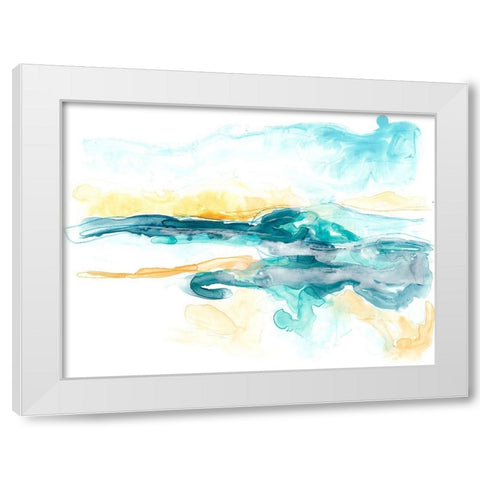 Liquid Lakebed I White Modern Wood Framed Art Print by Vess, June Erica