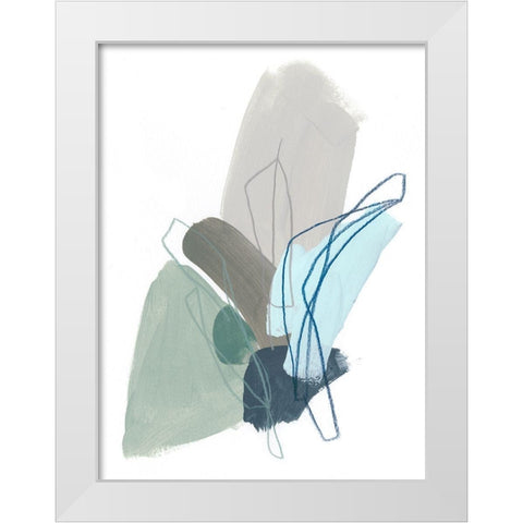 Coda I White Modern Wood Framed Art Print by Vess, June Erica