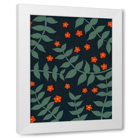Blooming Garden Pattern II White Modern Wood Framed Art Print by Moore, Regina