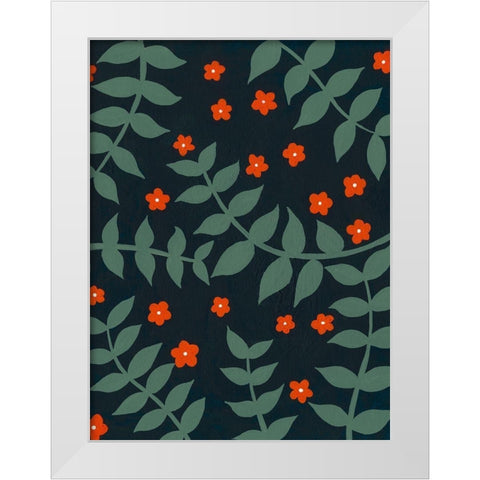 Blooming Garden Pattern II White Modern Wood Framed Art Print by Moore, Regina