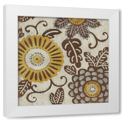 Golden Array I White Modern Wood Framed Art Print by Zarris, Chariklia