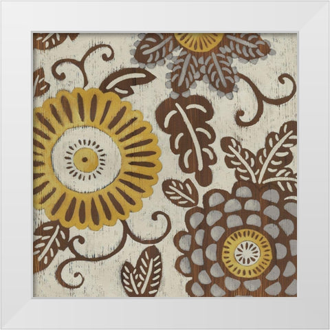 Golden Array I White Modern Wood Framed Art Print by Zarris, Chariklia