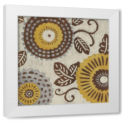 Golden Array II White Modern Wood Framed Art Print by Zarris, Chariklia