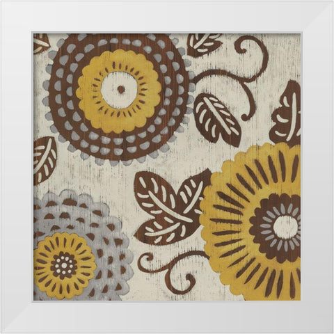 Golden Array II White Modern Wood Framed Art Print by Zarris, Chariklia