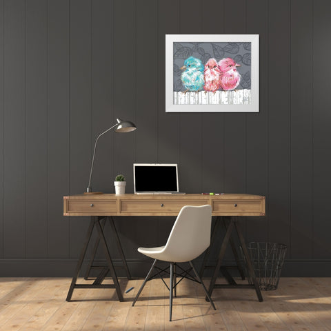 Bird Trio I White Modern Wood Framed Art Print by Rutledge, Jennifer