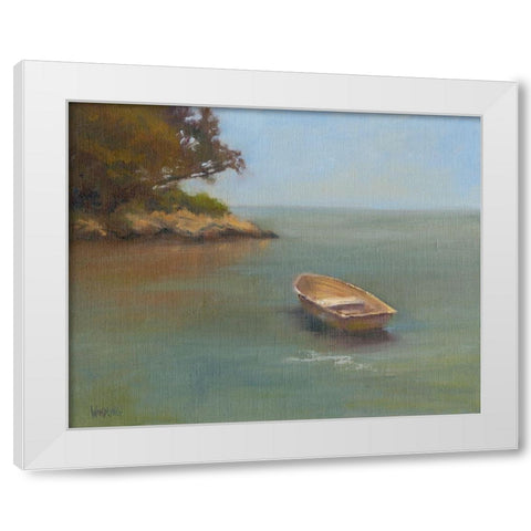Harbored Dories II White Modern Wood Framed Art Print by Wendling, Marilyn