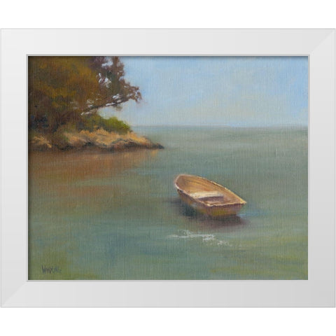 Harbored Dories II White Modern Wood Framed Art Print by Wendling, Marilyn