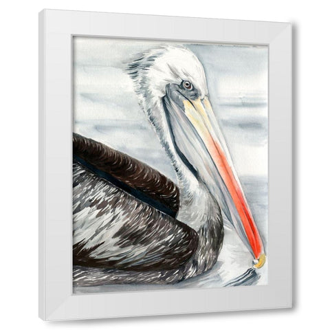 Grey Pelican I White Modern Wood Framed Art Print by Parker, Jennifer Paxton