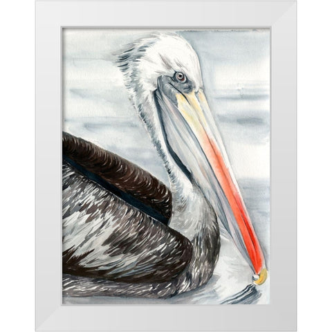Grey Pelican I White Modern Wood Framed Art Print by Parker, Jennifer Paxton