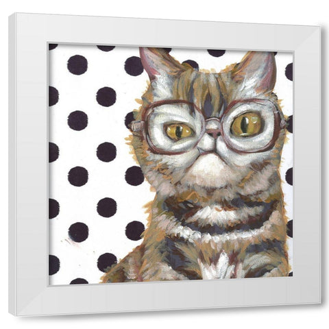 Dapper Animal IX White Modern Wood Framed Art Print by Rutledge, Jennifer