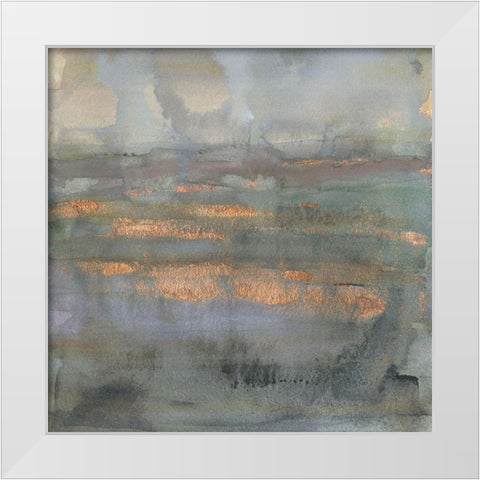 Copper Emulsion I White Modern Wood Framed Art Print by Borges, Victoria