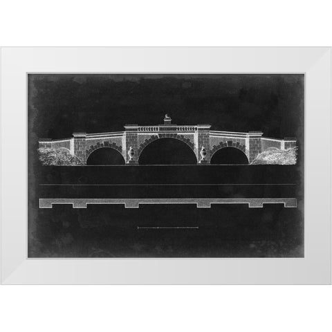 Bridge Schematic III White Modern Wood Framed Art Print by Vision Studio