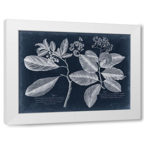 Foliage on Navy IV White Modern Wood Framed Art Print by Vision Studio