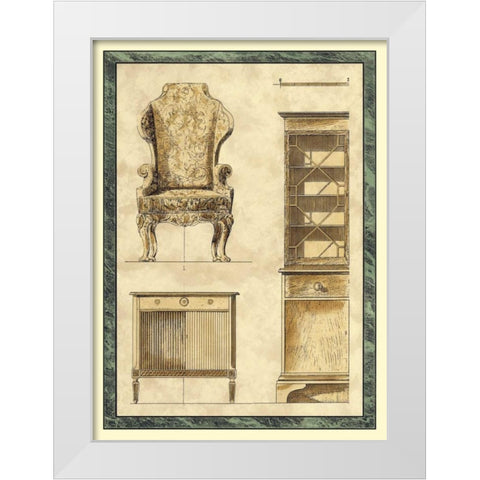 Chippendale Furniture II White Modern Wood Framed Art Print by Vision Studio