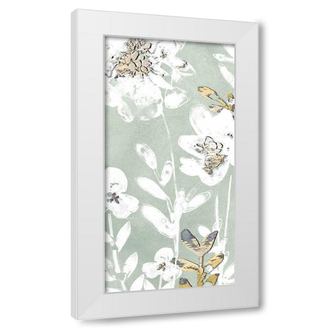 Blossom Patina V White Modern Wood Framed Art Print by Vess, June Erica